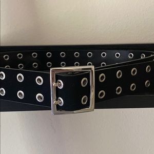 Black and silver belt